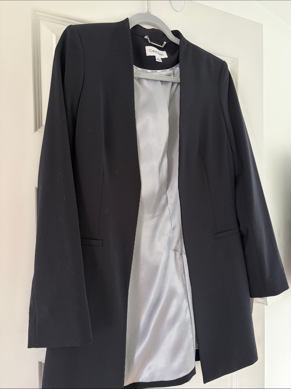 Calvin Klein Navy Blue Open-Front Blazer